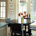 flowers in the interior of a small kitchen