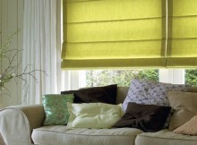 green roman curtains