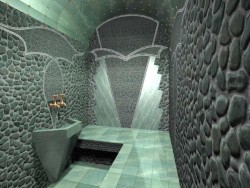 Finishing a steamy Turkish bath