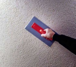 warming the inside of the garage with warm plaster